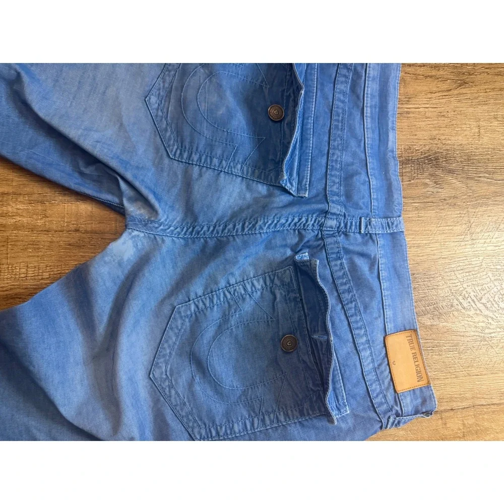 True Religion Ricky Relaxed Straight Corduroy Pants Blue Mens Size 36 MC888SNJ02